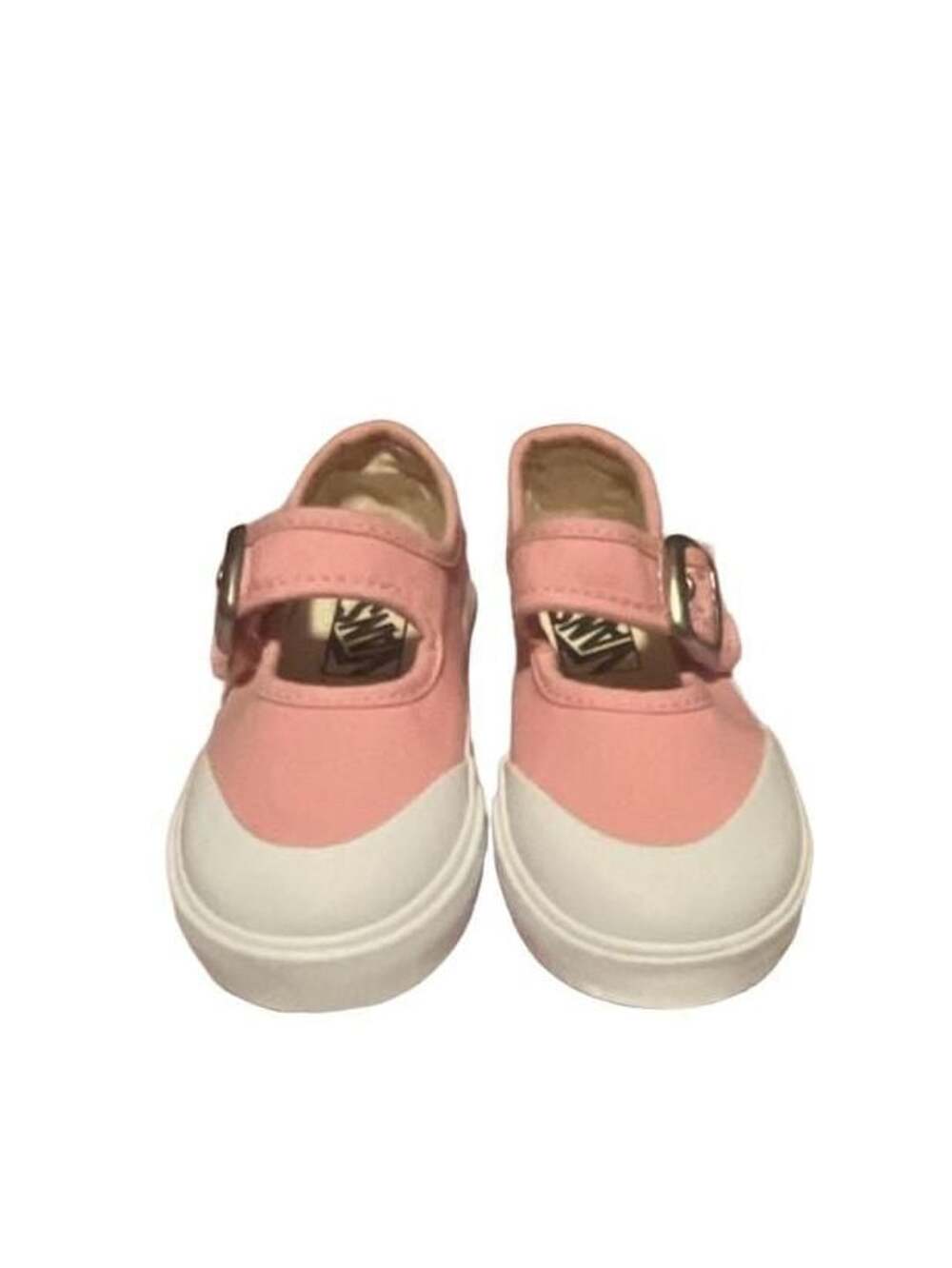 Vans Toddler Mary Jane Sneaker Flats in Pink and White
